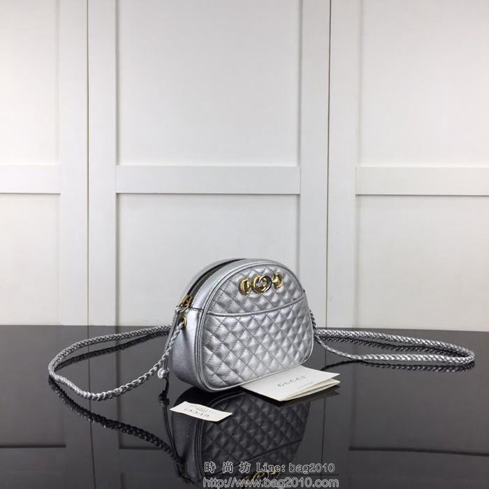 GUCCI古馳 新款 專櫃品質 原單 534951 銀色 菱形 鏈條 斜跨小包HY1423